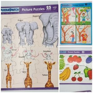 90s‎ Puzzle Patch Picture Puzzles Frame Tray 25 Pieces Age 3-7 3pc